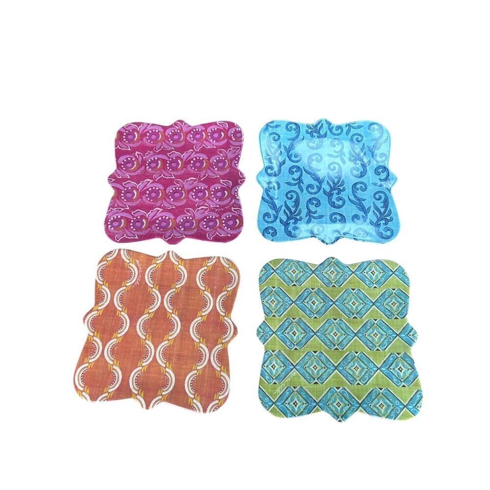 Kate McRostie Colorful Eco Bamboo Scalloped Plates Set of 4 Lot 1